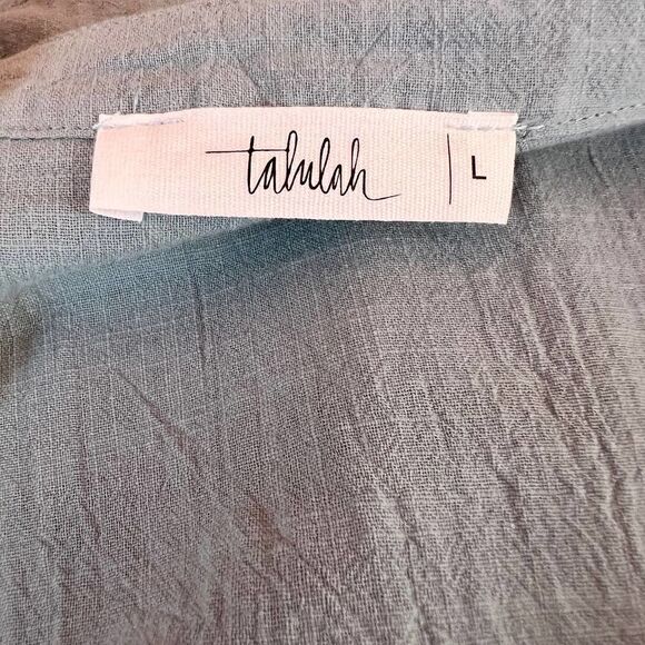 Talulah Peplum Top in Sage 100% Cotton Women's Size Large - Picture 8 of 9